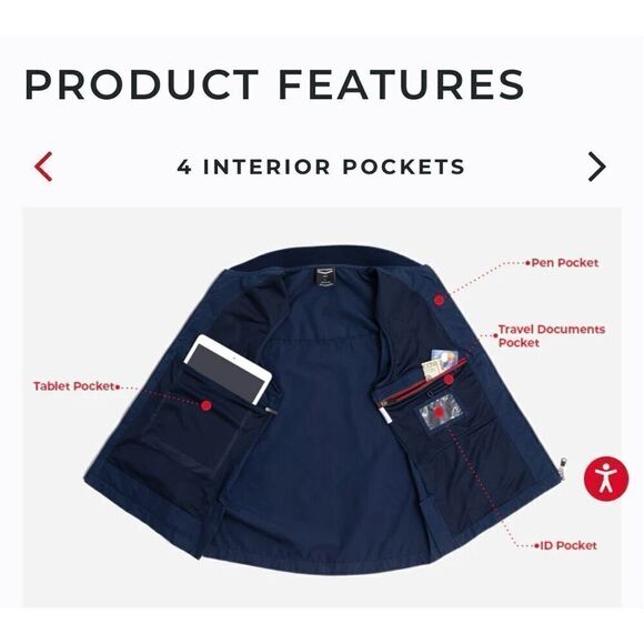 Scottevest Men’s Navy 101 Vest Lightweight  Layers Accessible Pockets - Picture 14 of 15